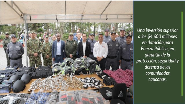 Gobierno Departamental fortalece la operatividad de la Fuerza Publica en el Cauca