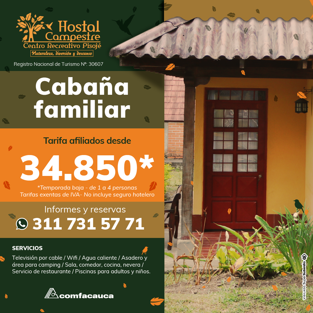 Hostal Campestre Centro Recreativo Pisoje - Comfacauca