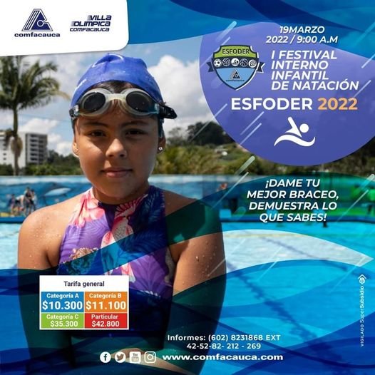 I Festival Interno de Natación ESFODER 2022 - Comfacauca