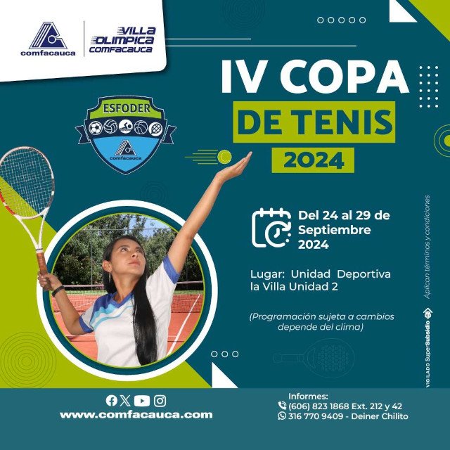 IV Copa de #Tenis 2024 - Comfacauca