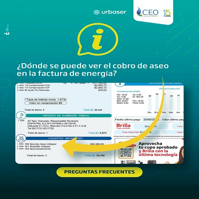 Identifica el cobro del servicio de aseo de forma rápida y sencilla