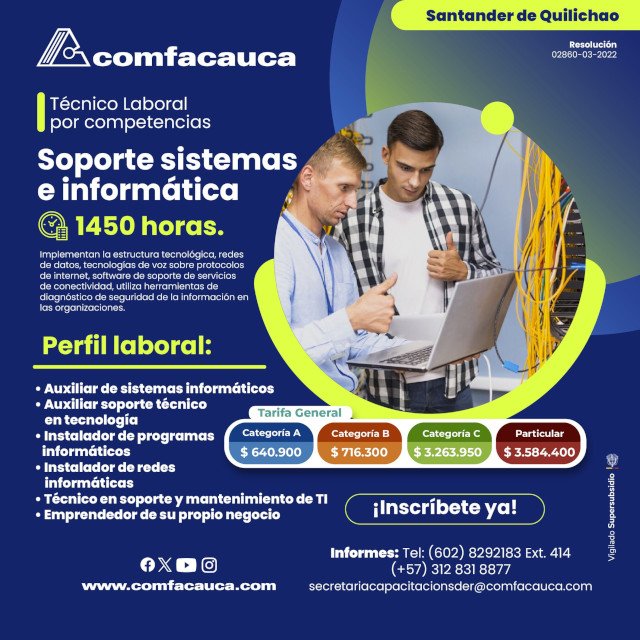 Invierte en tu futuro con un Técnico Laboral en Santander de Quilichao - Comfacauca