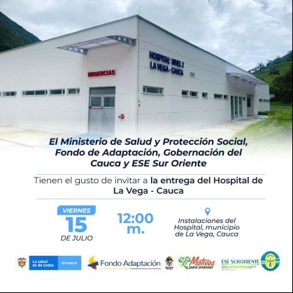 Invitación a entrega de Hospital municipio de La Vega