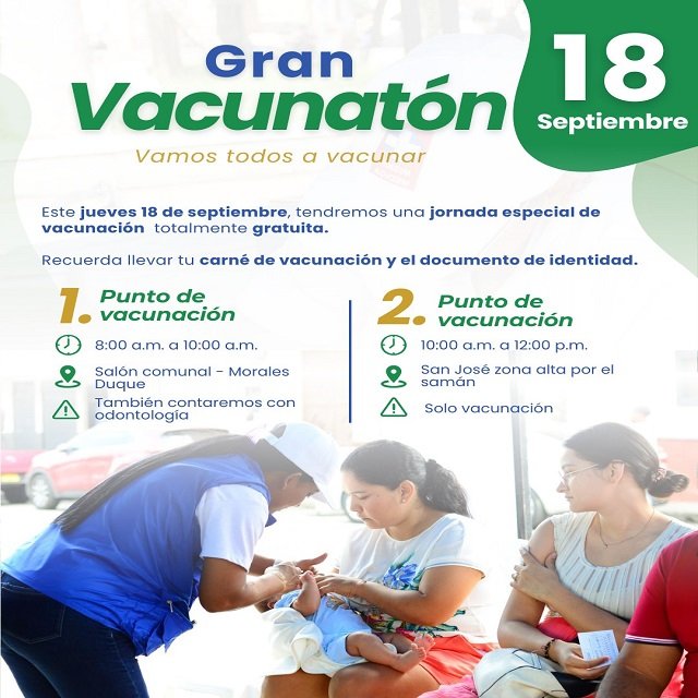 Jornada Gratuita de Vacunación y Odontología este Jueves 18 de Septiembre