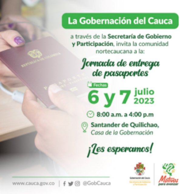 Jornada de entrega de pasaporte-Gobernacion del Cauca
