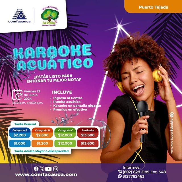 Karaoke acuatico Comfacauca