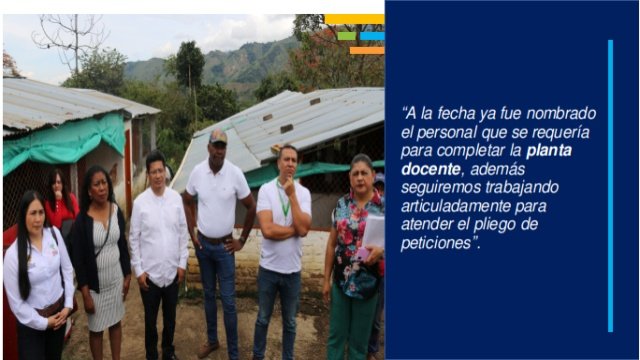 La Gobernacion del Cauca trabaja en equipo por el servicio educativo en Riochiquito