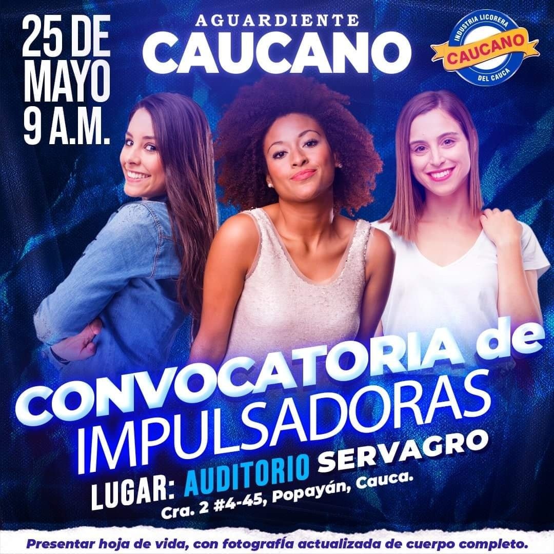 La Industria Licorera del Cauca requiere para su equipo de trabajo Impulsadoras de Producto