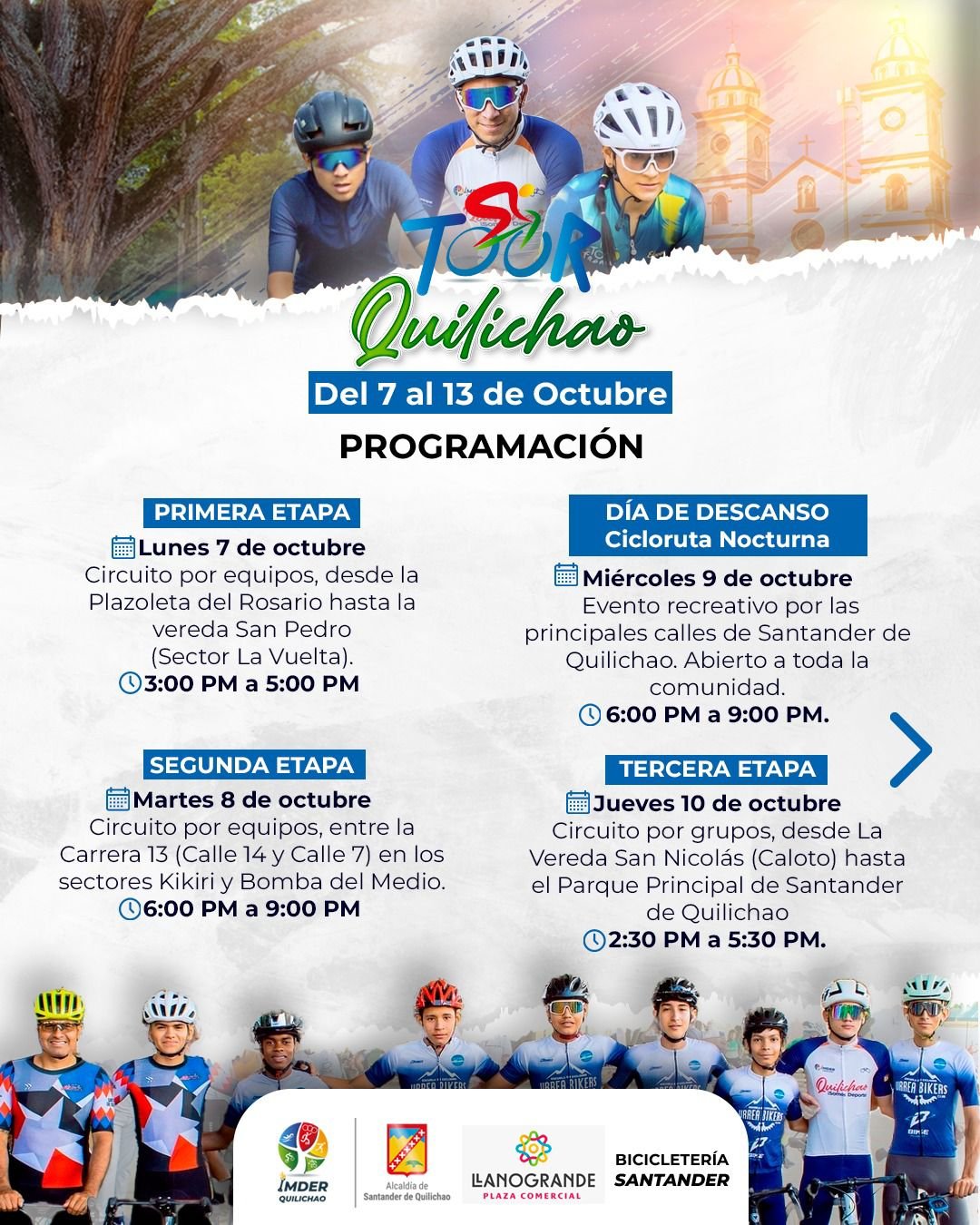 Llega el Tour Quilichao del 7 al 13 de octubre- Alcaldia Municipal de Santander de Quilichao