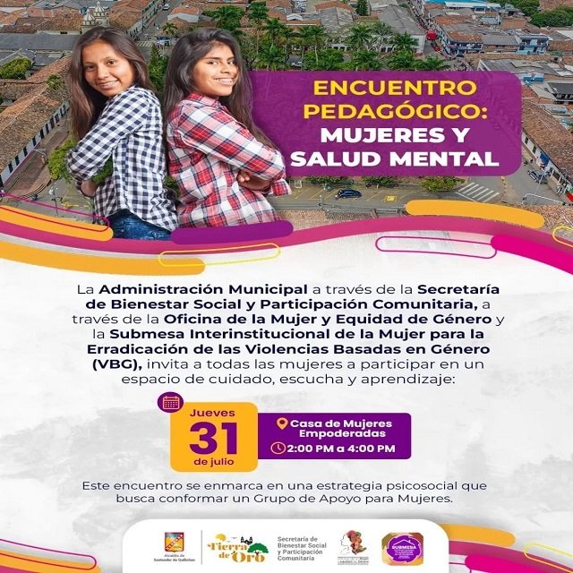 ¡Mujeres de Quilichao! Espacio especial para su bienestar: Encuentro "Mujeres y Salud Mental"