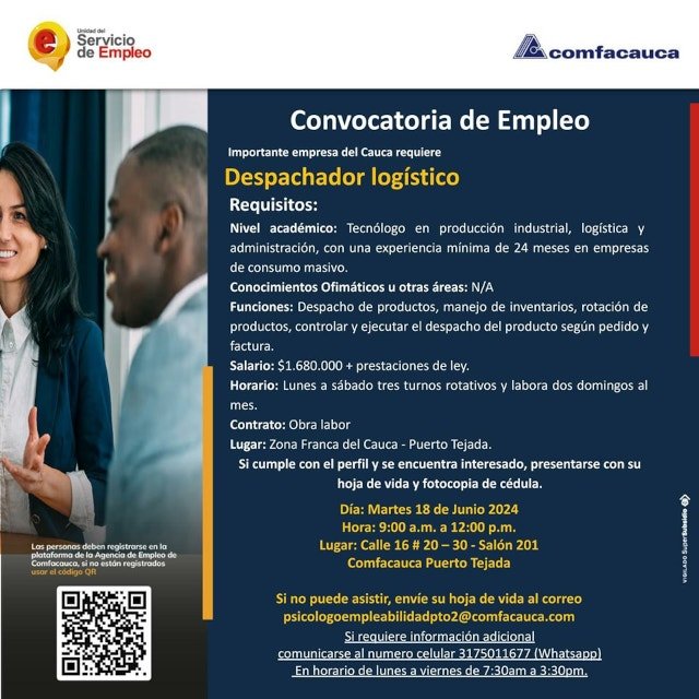 Ofertas de empleo - Servicio de empleo Comfacauca