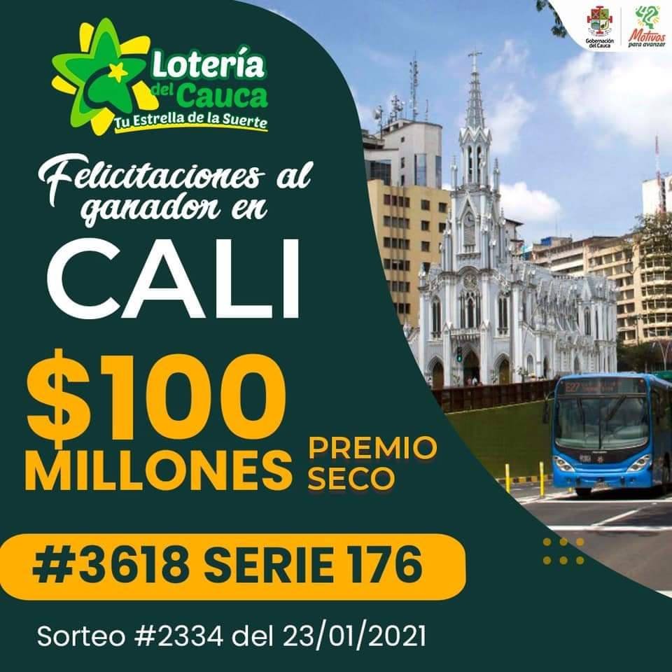 PREMIO SECO DE LA LOTERIA CAYO EN CALI