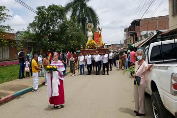 Procesión domingo de ramos, iglesia la Guadalupe