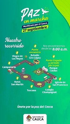 Paz en marcha - Invitacion Gobernación del Cauca