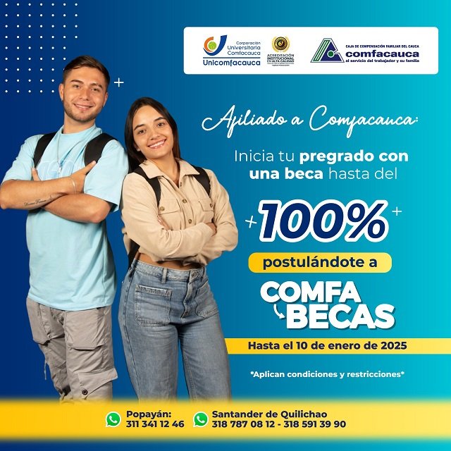 Postúlate a COMFABECAS hasta el 10 de enero 2025 - Comfacauca