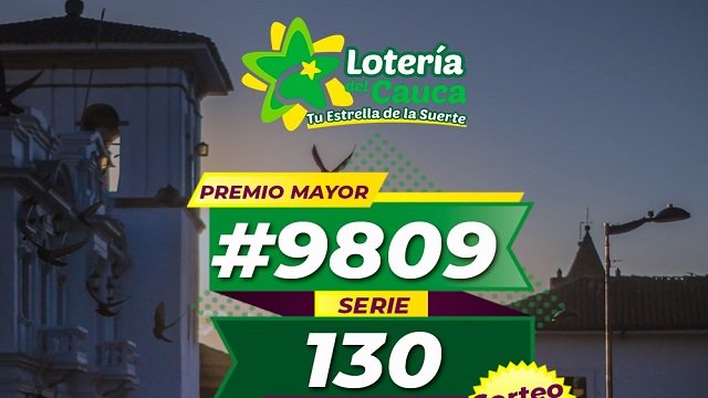 Premio Mayor de la Lotería del Cauca del sorteo 2373 del 23 de octubre