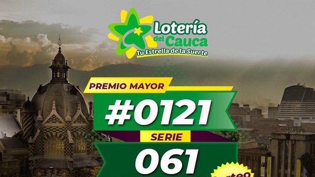 Premio mayor de la Lotería del Cauca, sorteo 2372 del  16 de octubre de 2021