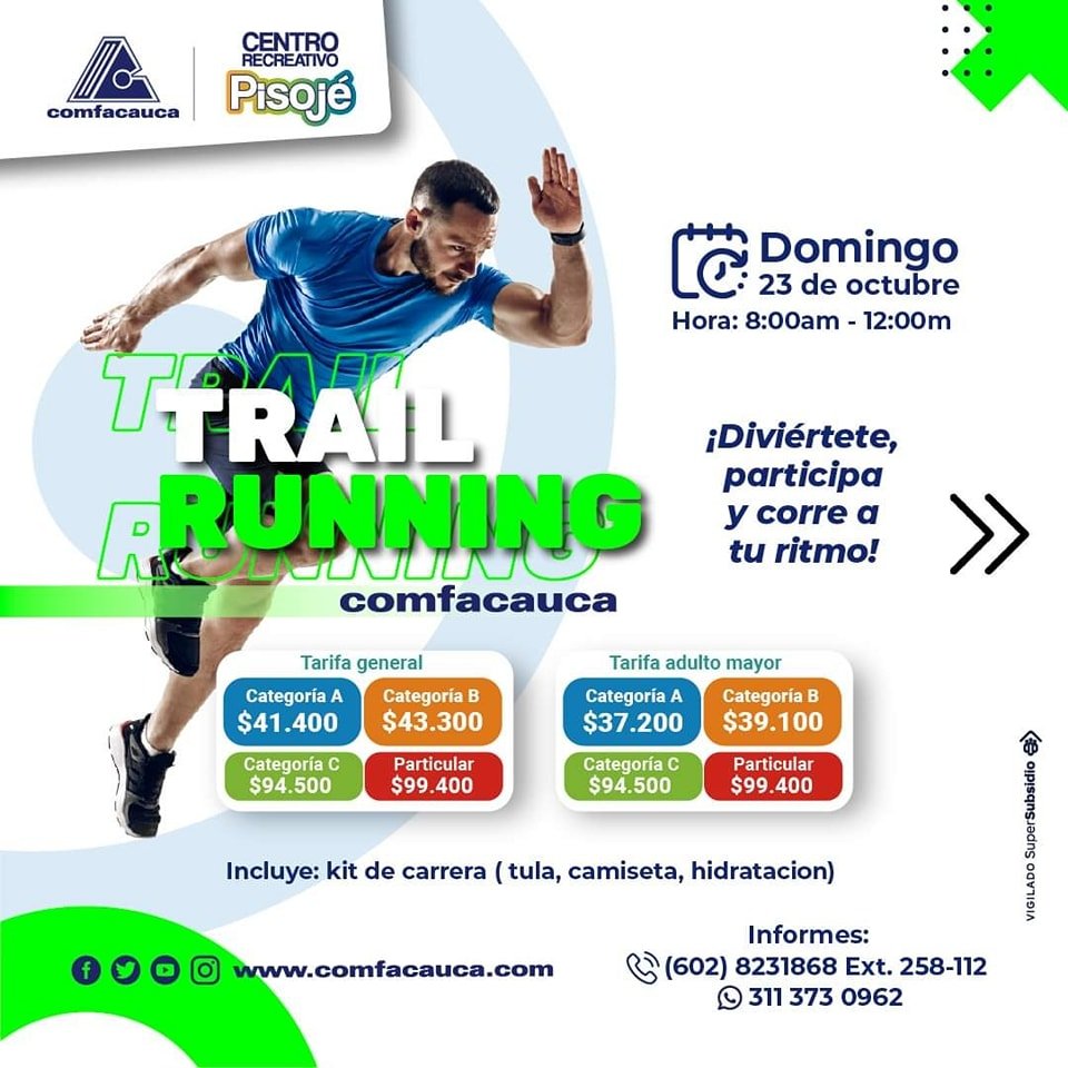 Prepárate para competir hasta por $600.000 en el Trail Running Comfacauca