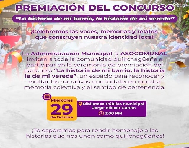 📚 Memoria Colectiva: Quilichao se Prepara para la Premiación del Concurso “La historia de mi barrio, la historia de mi vereda”