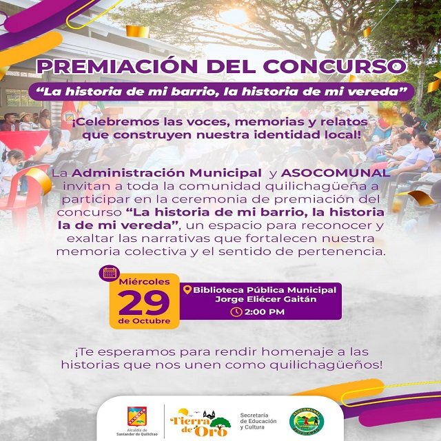 Quilichao se Prepara para la Premiación del Concurso “La historia de mi barrio, la historia de mi vereda"