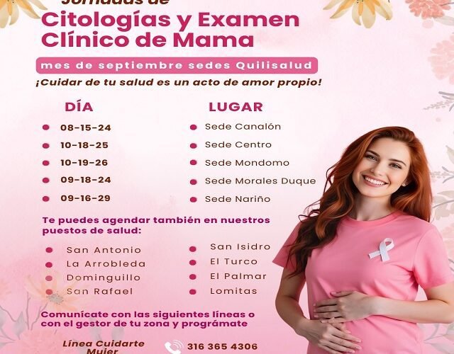 Quilisalud Invita a Jornadas Gratuitas de Citología y Examen de Mama en Septiembre