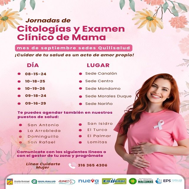 Quilisalud Invita a Jornadas Gratuitas de Citología y Examen de Mama en Septiembre
