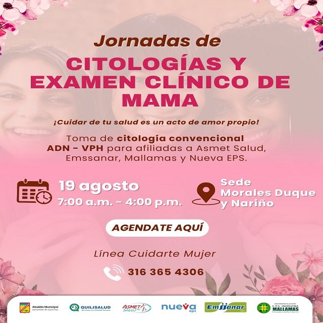 Quilisalud Realiza Jornada de Citología y Examen de Mama en Sedes Nariño y Morales Duque