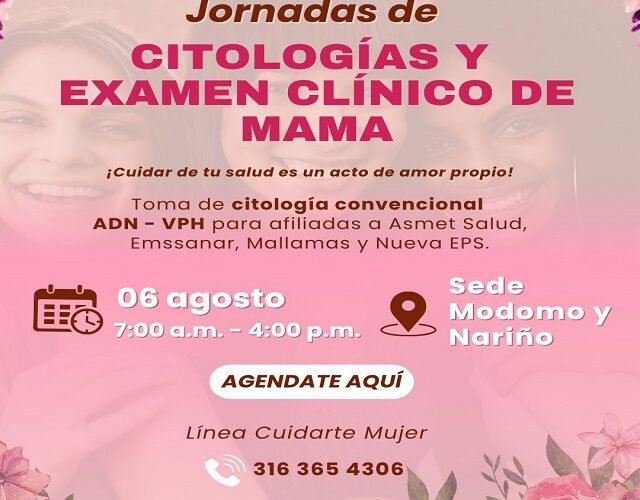 Quilisalud Realizará Jornada de Citología y Examen de Mama en Sedes Mondomo y Nariño