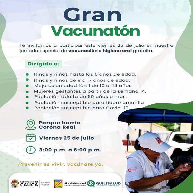 Quilisalud y Secretaría de Salud Convocan a Gran Vacunatón en Barrio Corona Real