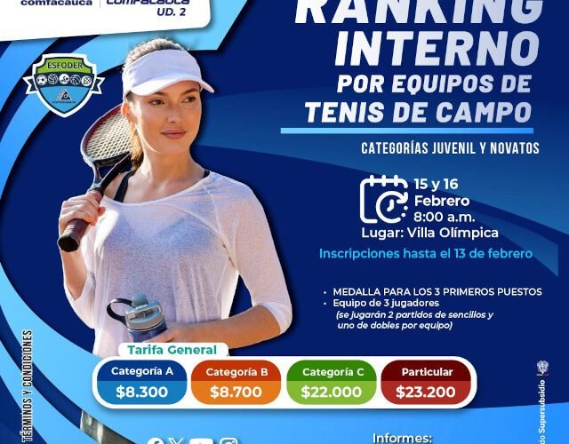 🎾 ¡El Ranking Interno de Tenis te espera! 🏆