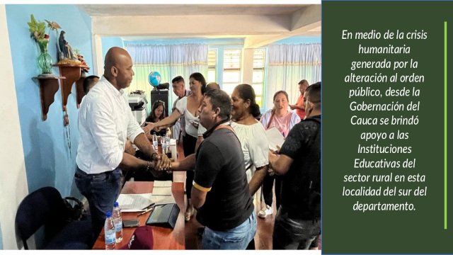 Requerimientos del sector educativo en Balboa fueron atendidos por el Gobierno Departamental