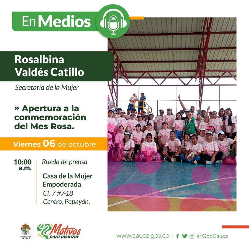 Rueda de prensa apertura a la conmemoracion del mes Rosa