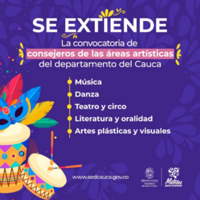 Se amplia el plazo para eleccion de Consejeros Artisticos en el Departamento