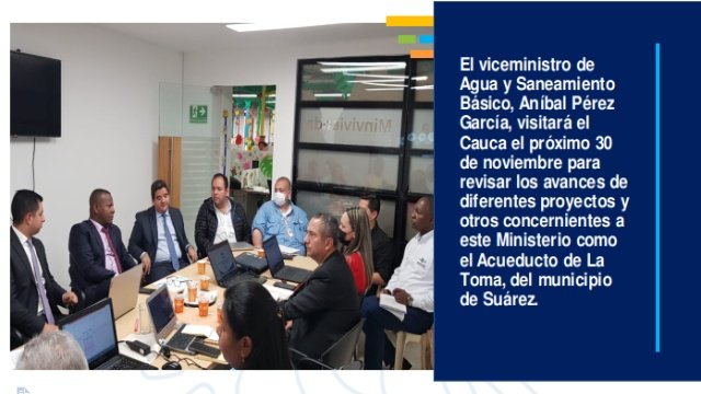 Se viabilizan proyectos de acueductos ante Gobierno Nacional para el Cauca