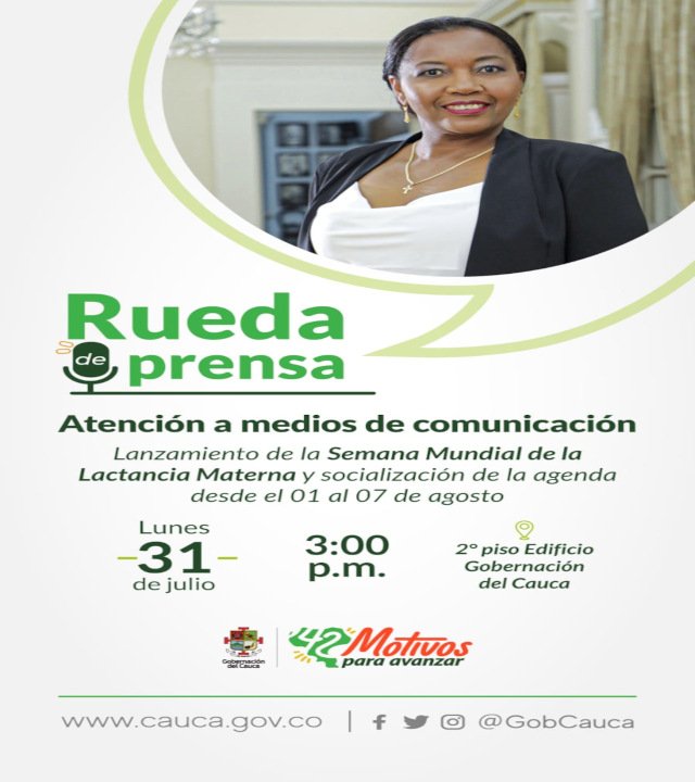 Semana mundial de la lactancia materna -Gobernacion del Cauca-