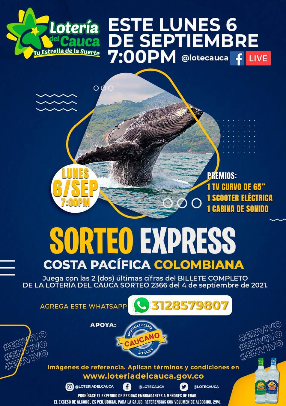Sorteo Express Costa Pacífica Colombiana - Loteria del Cauca-
