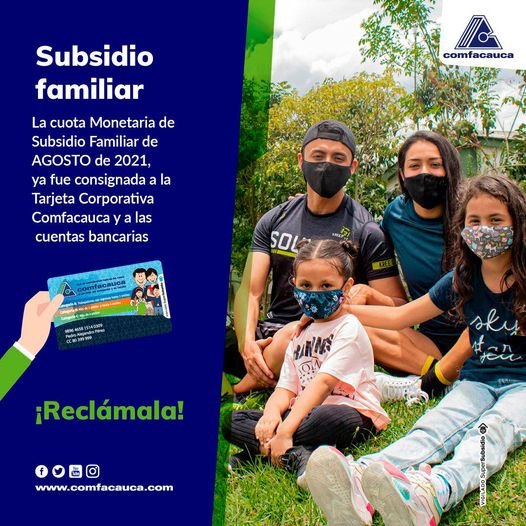 Subsidio familiar agosto - Comfacauca-