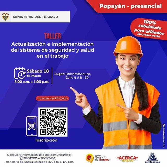 Taller Actualización e implementación del sistema de Seguridad y Salud en el trabajo - Comfacauca