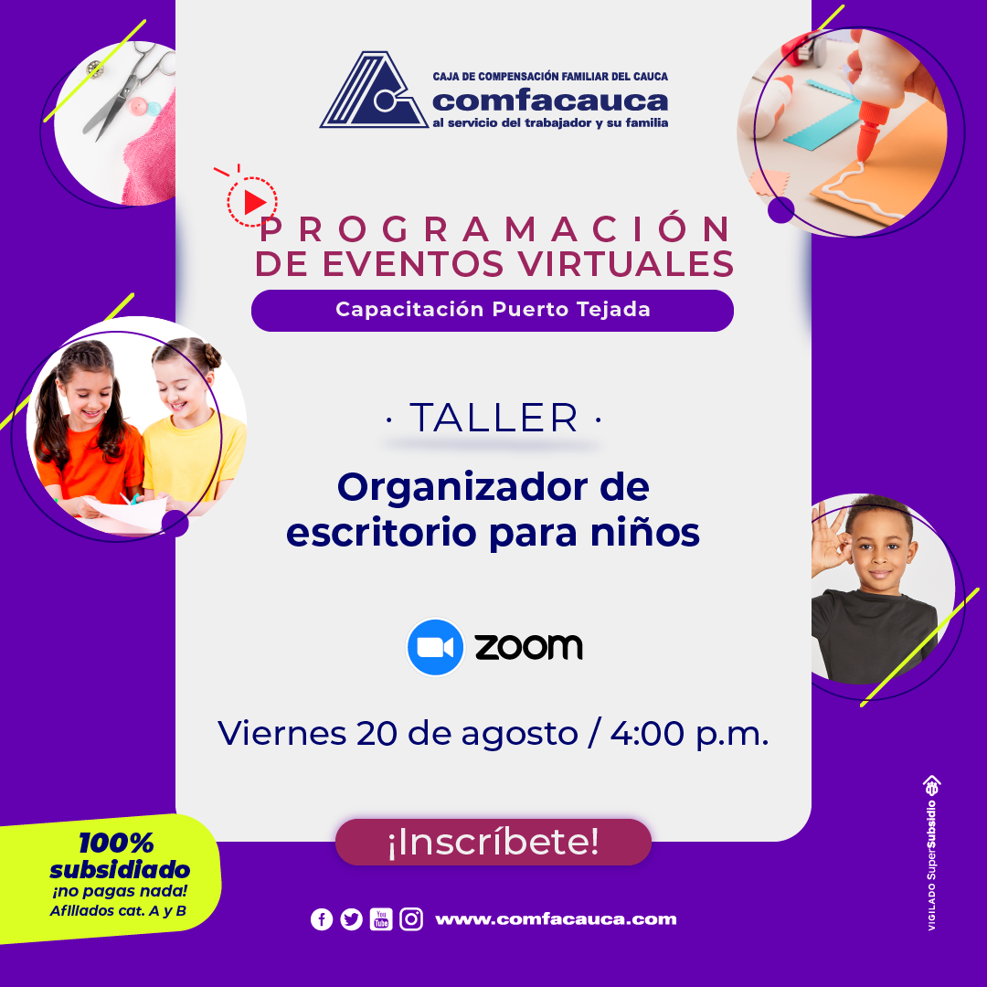 Talleres Virtuales - Organizador de escritorio para niños - Comfacauca_