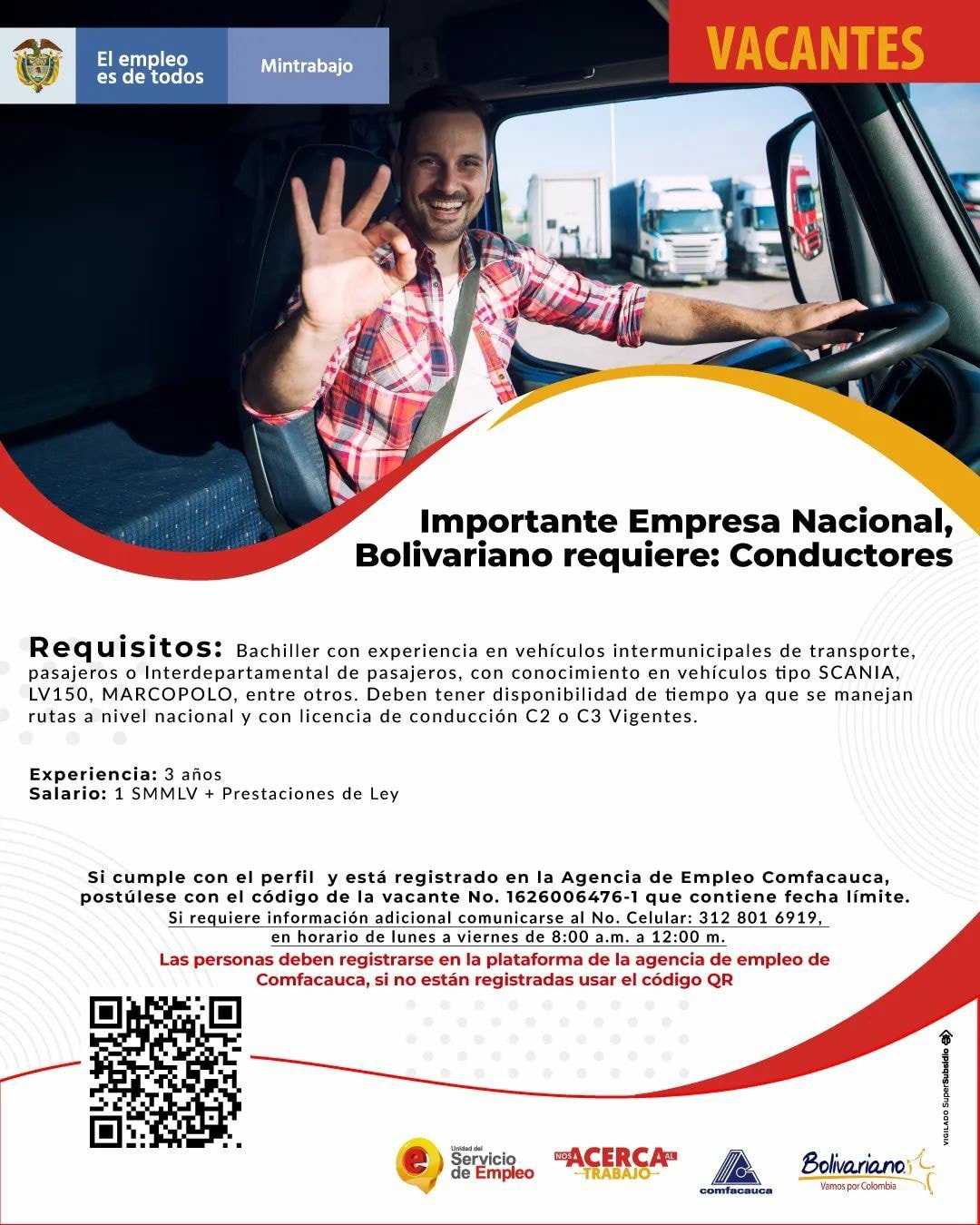 #TrabajoSiHay conoce las vacantes disponibles que tenemos en el departamento del #Cauca1