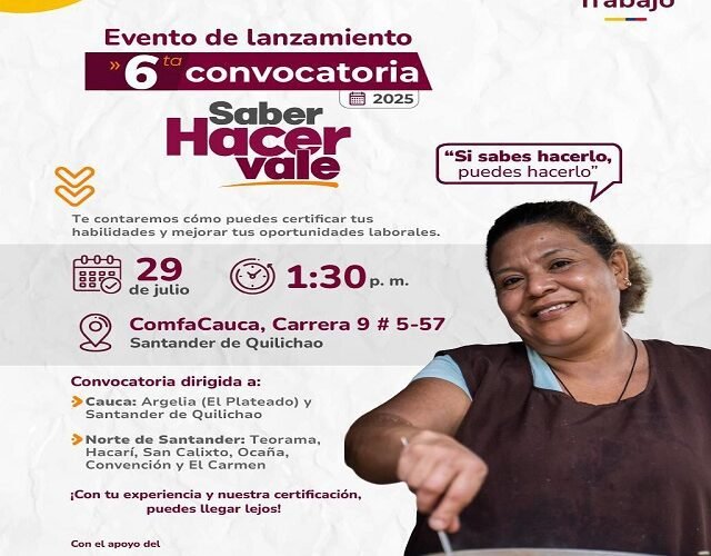 ¡Tu experiencia vale oro! Abierta la 6ta convocatoria del programa «Saber Hacer Vale» para certificación laboral