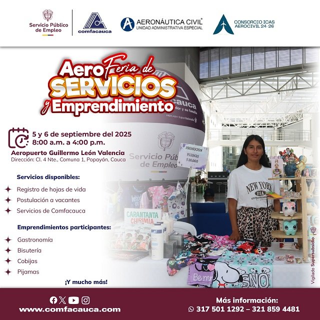 Tu futuro despega en la Aero Feria de Servicios y Emprendimiento