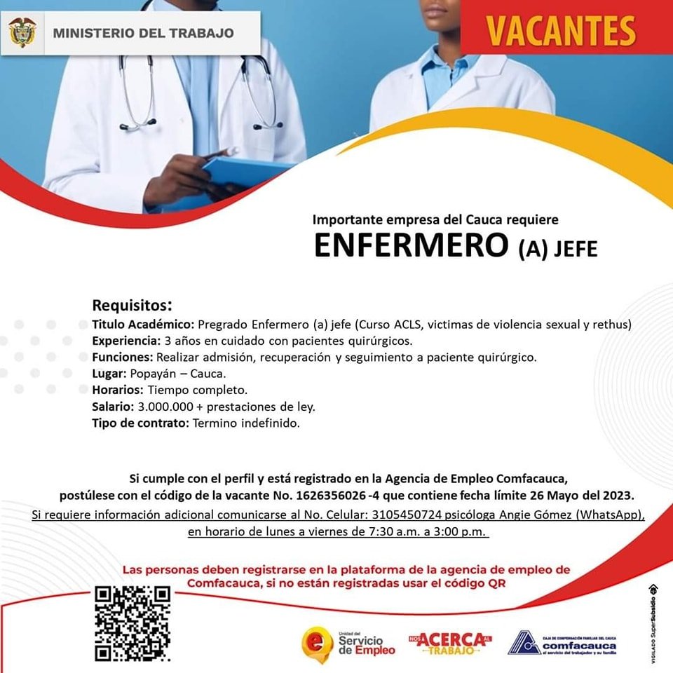 Vacantes - Bolsa de empleo Comfacauca2