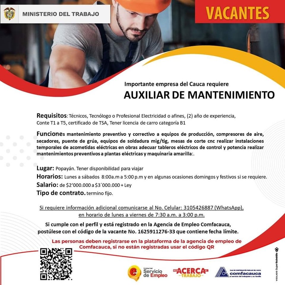 Vacantes - Bolsa de empleo Comfacauca5