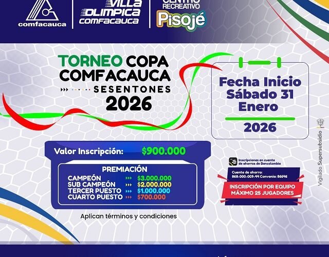 ⚽ Vuelve la pasión de los veteranos: Inicia el Torneo Copa Comfacauca «Sesentones» 2026