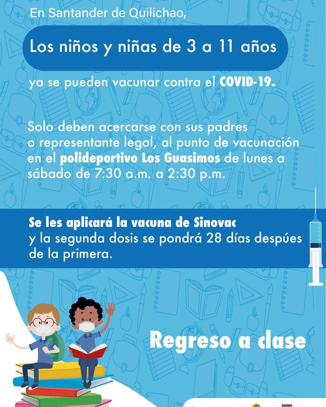 YA HAY VACUNACIÓN DISPONIBLE CONTRA COVID-19 PARA NIŃOS Y NIÑAS ENTRE 3 Y 11 AÑOS