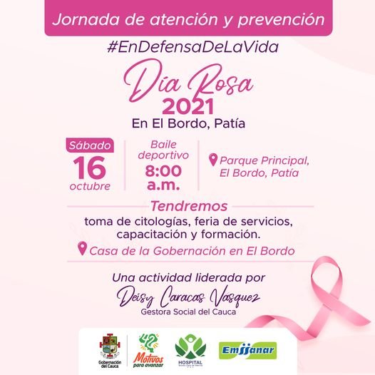 día rosa en el bordo patía