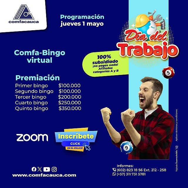 ¡Afiliados Comfacauca celebremos el esfuerzo y dedicacion de todos los trabajadores