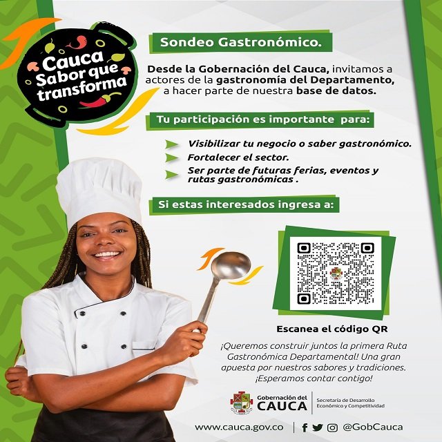 ¡Aparece en el mapa gastronómico! Sondeo para el sector de alimentos en el Cauca