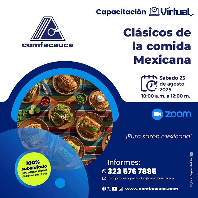 ¡Aprende a cocinar como un chef! Taller de cocina mexicana en Comfacauca